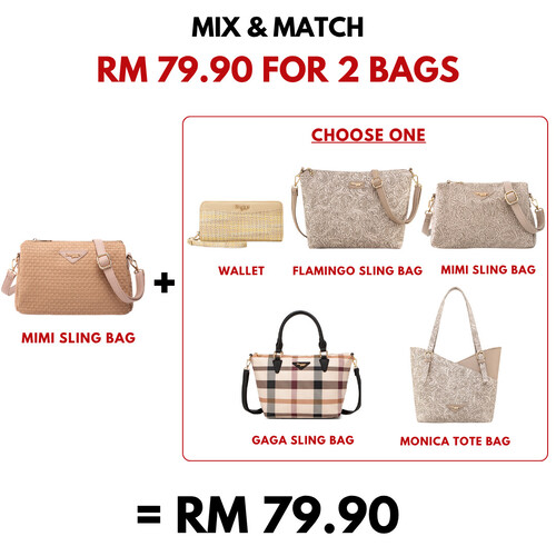 MIMI SLING BAG - WOVEN CC, CARAMEL